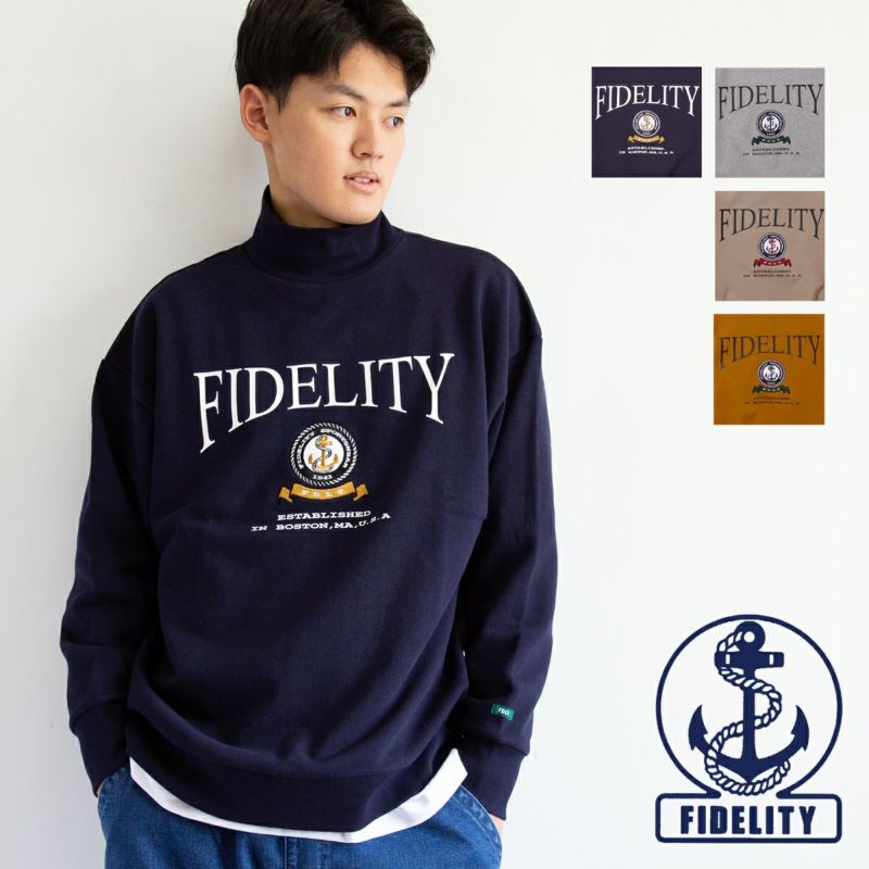 FIDELITY フィデリティ 】 FDLT EMBLEM LOGO MOCKNECK エンブレム ロゴ