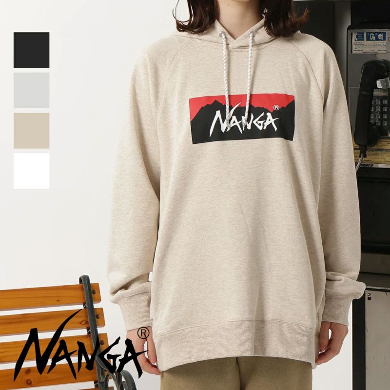 NANGA ナンガ 】 ECO HYBRID BOX LOGO SWEAT HOODIE エコ ハイブリッド