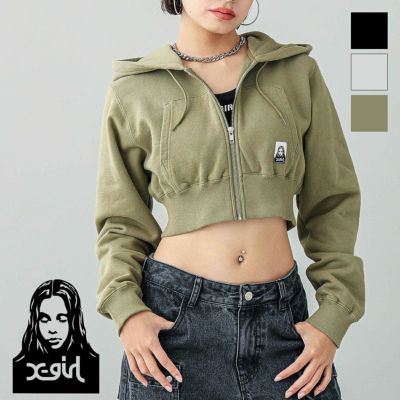 X-girl エックスガール 】 FACE COMPACT ZIP UP HOODIE X-girl 