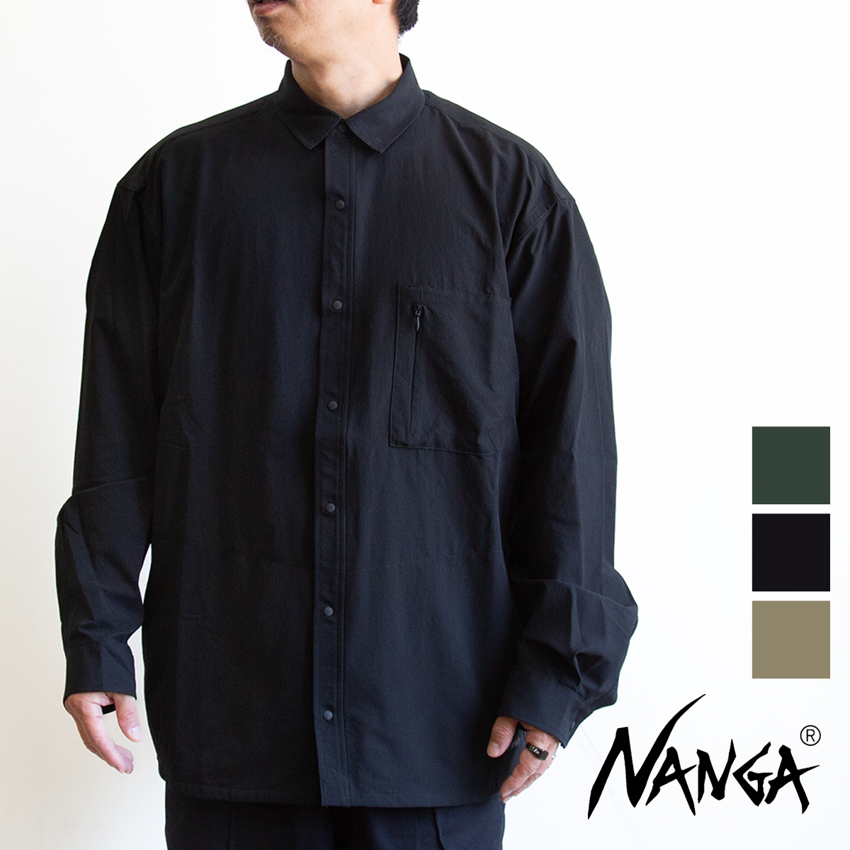 NANGA ナンガ 】 DOT AIR COMFY L/S SHIRT ドットエア コンフィ ロング