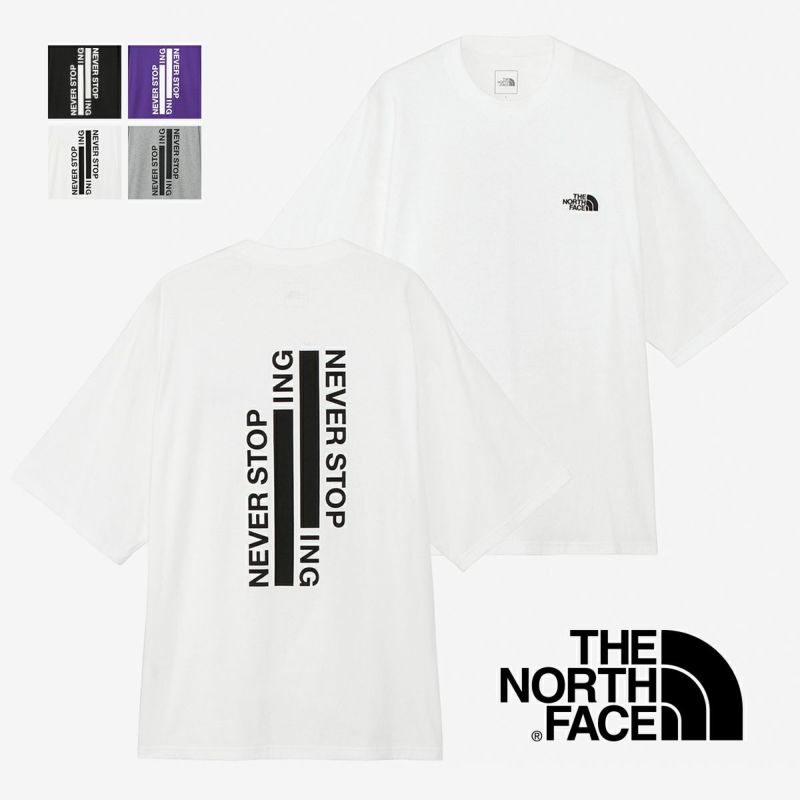 【THE NORTH FACE】\"NEVER STOP\" プリント半袖Tシャツ/tnf white THE NORTH FACE tシャツ 「THE FACE/ザノースフェイス」日本未