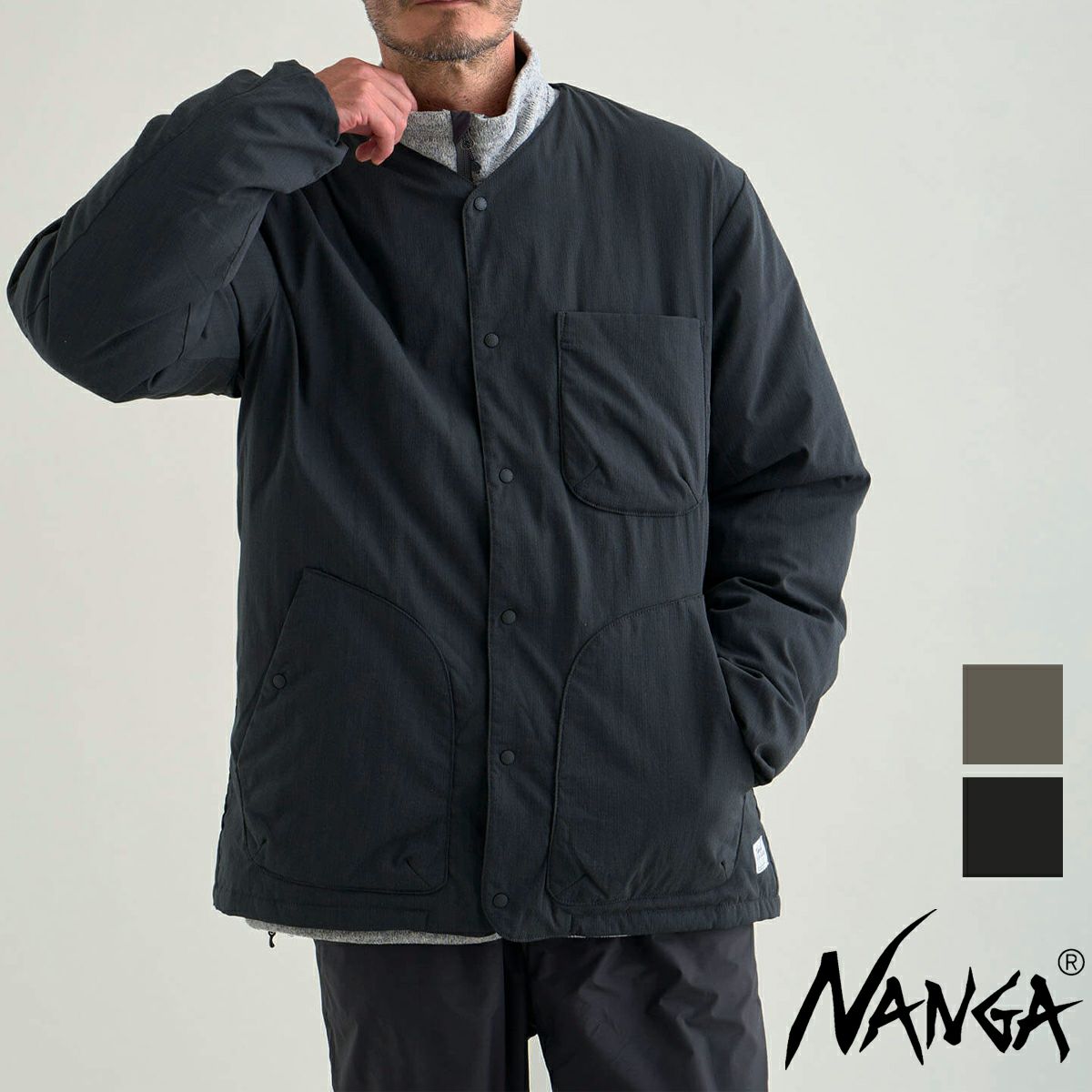 ナンガ ヒノック リップストップ インナーダウン カーディガン HINOC RIPSTOP INNER DOWN CARDIGAN AMG L ND2441-1M300-A N0001899 NANGA NANGA ナンガ 】 HINOC RIPSTOP INNER DOWN CARDIGAN ヒノック