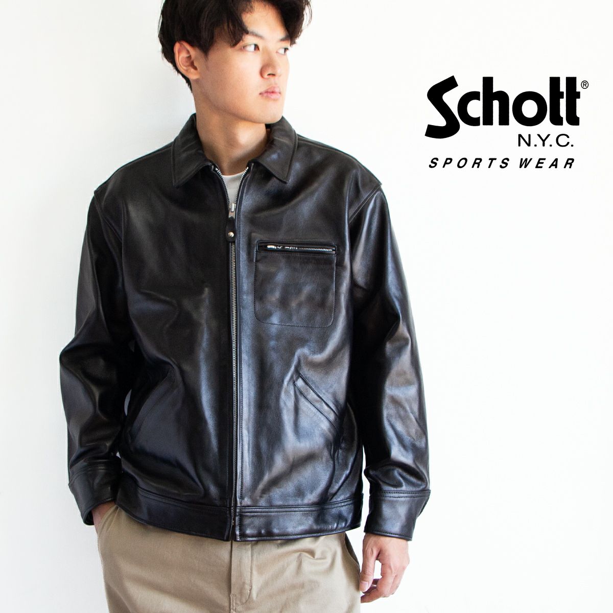 Schott ショット LEATHER TRACKER JACKET レザー トラッカージャケット 