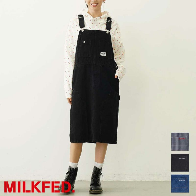 MILKFED ワークスタイルサロペットスカート　ワンピース MILKFED. ミルクフェド 】 WORK STYLE SALOPETTE SKIRT ワーク