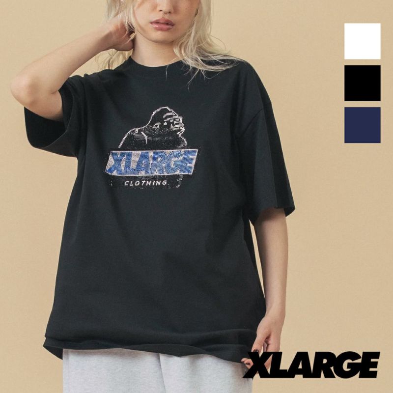 XLARGE ラインストーン OGグラフィック 半袖Ｔシャツ キラキラ♪ XLARGE ラインストーン OGグラフィック 半袖Tシャツ キラキラ