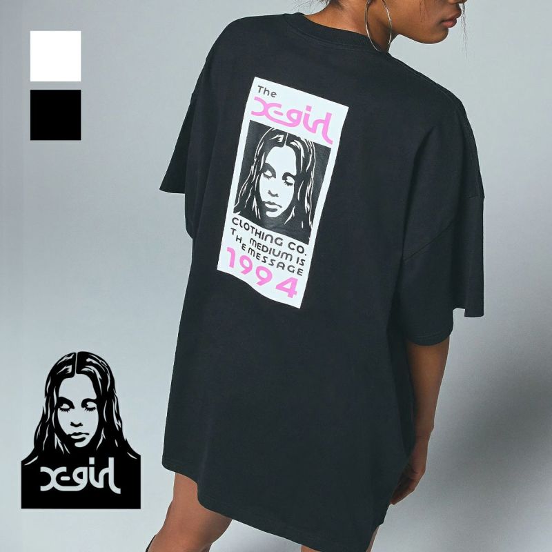 X-girl エックスガール 】 BOX LOGO AND FACE S/S BIG TEE DRESS